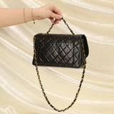 Chanel Lambskin Turnlock Shoulder Bag With Pouch