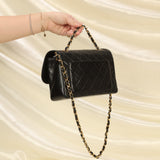 Chanel Lambskin Turnlock Shoulder Bag With Pouch