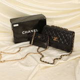 Chanel Lambskin Turnlock Shoulder Bag With Pouch