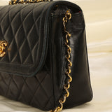 Chanel Lambskin Turnlock Shoulder Bag With Pouch