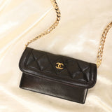 Chanel Lambskin Turnlock Shoulder Bag With Pouch