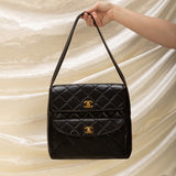 Extremely Rare Chanel Lambskin Double Turnlock Shoulder Bag