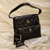 Extremely Rare Chanel Lambskin Double Turnlock Shoulder Bag