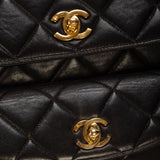 Extremely Rare Chanel Lambskin Double Turnlock Shoulder Bag