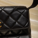 Extremely Rare Chanel Lambskin Double Turnlock Shoulder Bag