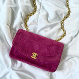 Extremely Rare Chanel Suede Mini Diana Bag