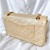 Chanel Beige Lambskin Double Flap Bag
