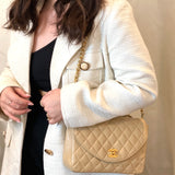 Chanel Lambskin Beige Half Flap