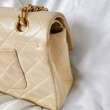 Chanel Beige Lambskin Double Flap Bag
