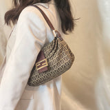 Rare Fendi Zucchino Double Flap Baguette