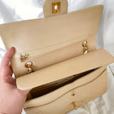 Chanel Beige Lambskin Double Flap Bag
