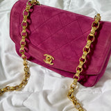 Extremely Rare Chanel Suede Mini Diana Bag