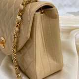 Chanel Lambskin Beige Half Flap