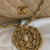 Chanel Lambskin Beige Half Flap