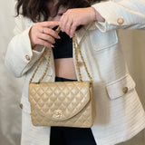Chanel Lambskin Beige Half Flap