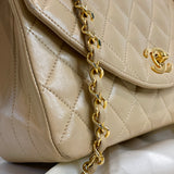 Chanel Lambskin Beige Half Flap