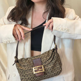 Rare Fendi Zucchino Double Flap Baguette