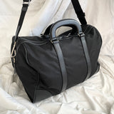 Prada Saffiano Leather and Nylon Duffel Weekender Bag