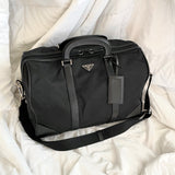 Prada Saffiano Leather and Nylon Duffel Weekender Bag