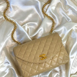 Chanel Lambskin Beige Half Flap