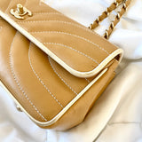 Rare Chanel Lambskin Quilted East West Flap Bag