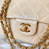 Chanel Beige Lambskin Double Flap Bag