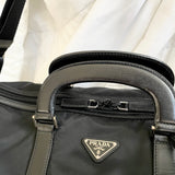 Prada Saffiano Leather and Nylon Duffel Weekender Bag